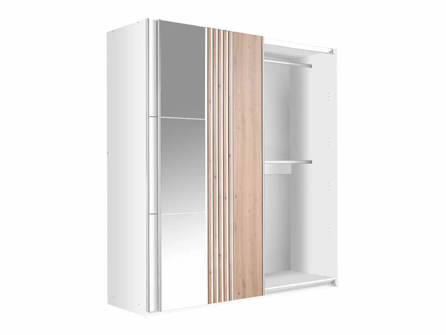Sale armario 2 puertas con espejo L203 cm en y natural claro - ADOSILA Armario