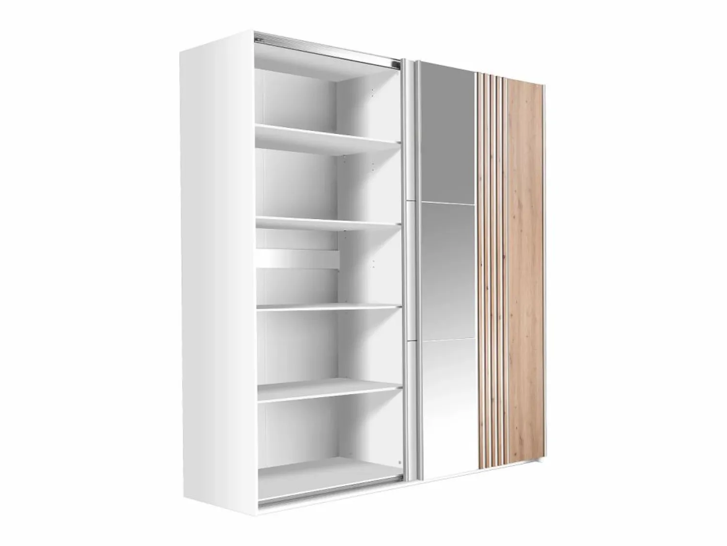 Sale armario 2 puertas con espejo L203 cm en y natural claro - ADOSILA Armario