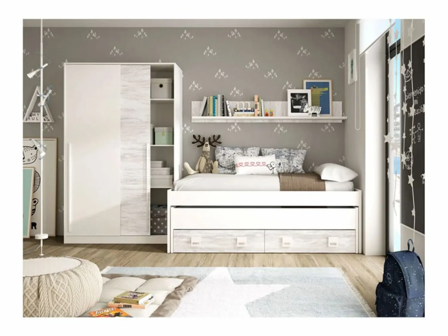 Outlet Armario 2 puertas correderas aglomerado 200x120x50cm Armario