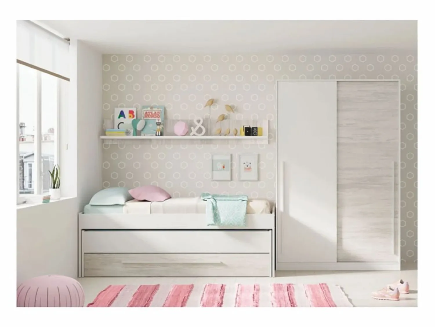 Outlet Armario 2 puertas correderas aglomerado 200x120x50cm Armario