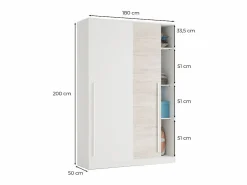 Outlet Armario 2 puertas correderas aglomerado 200x120x50cm Armario