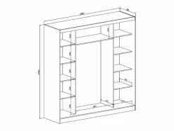 Vente-unique Armario 2 puertas correderas con espejo An200 cm - OCHIRA