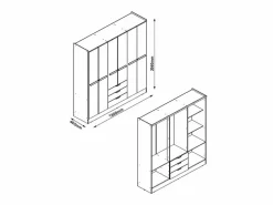 Vente-unique Armario 6 puertas y 3 cajones L180 cm en - PEROLI