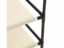 Outlet vidaxl Armario almacenaje de acero con 4 cestas tela 63x30x71 cm Crema