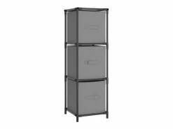 vidaxl Armario almacenaje de acero con 3 cajones tela 34x34x101cm
