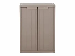 Clearance Armario almacenaje de jardín PP apariencia madera 65x45x88 cm Armario De Jardín