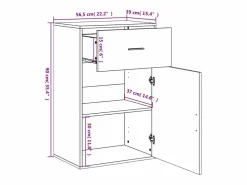 vidaxl Armario almacenaje madera ingeniería marrón roble 56,5x39x90 cm