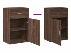 vidaxl Armario almacenaje madera ingeniería marrón roble 56,5x39x90 cm