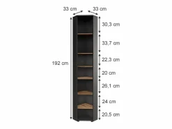 Vicco Armario alto esquinero antracita/artisan 33x33x192 irma