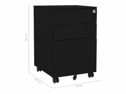 New vidaxl Armario archivador acero 39x45x60 cm Negro