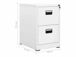vidaxl Armario archivador de acero 46x62x72,5 cm