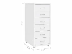 Sale vidaxl Armario archivador móvil metal 28x41x69 cm Blanco