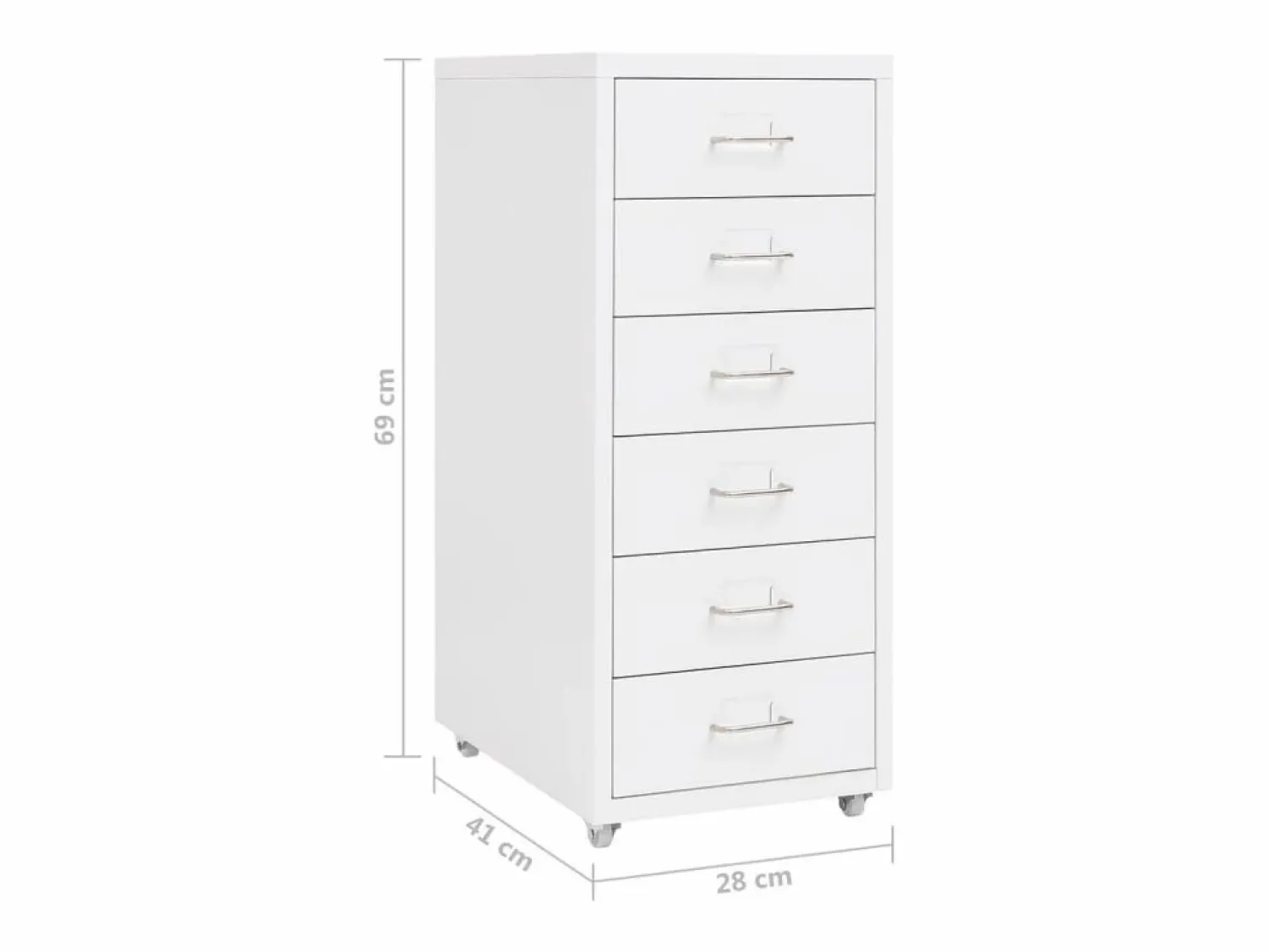 Sale vidaxl Armario archivador móvil metal 28x41x69 cm Blanco