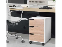 Best Homcom Armario archivador móvil roble y blanco 40x50x57,5 cm Multicolor