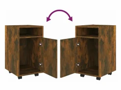 Hot vidaxl Armario auxiliar ruedas contrachapado roble ahumado 33x38x60 cm Color natural claro