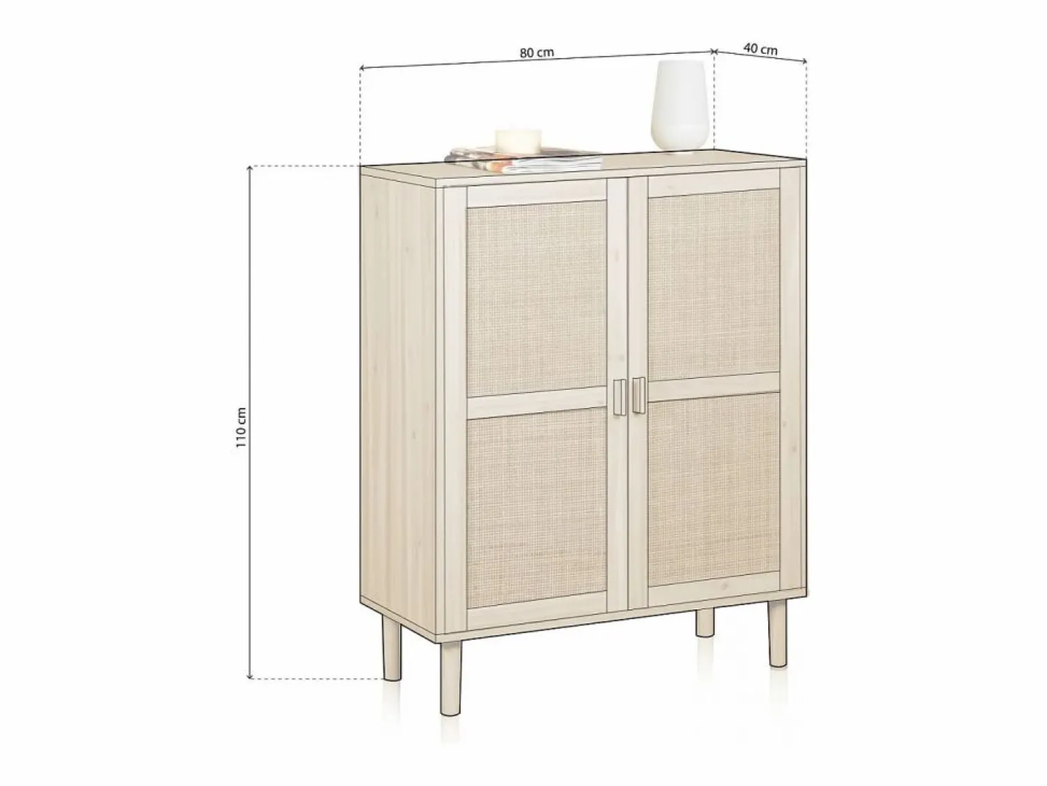 duehome Armario bajo Made Pino - Rattan
