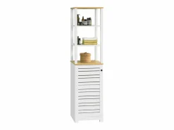 Sobuy Armario Baño Alta Mueble Columna de baño Armario para baño con 5 Estantes Estanterías de baño Medidas: 40x30x160cm BZR43-W ES