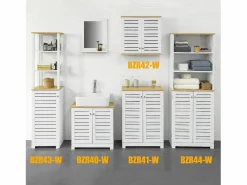 Sobuy Armario Baño Alta Mueble Columna de baño Armario para baño con 5 Estantes Estanterías de baño Medidas: 40x30x160cm BZR43-W ES