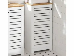 Sobuy Armario Baño Alta Mueble Columna de baño Armario para baño con 5 Estantes Estanterías de baño Medidas: 40x30x160cm BZR43-W ES