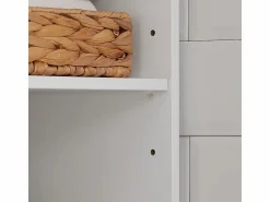 Sobuy Armario Baño Alta Mueble Columna de baño Armario para baño con 5 Estantes Estanterías de baño Medidas: 40x30x160cm BZR43-W ES