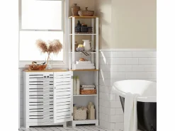 Sobuy Armario Baño Alta Mueble Columna de baño Armario para baño con 5 Estantes Estanterías de baño Medidas: 40x30x160cm BZR43-W ES
