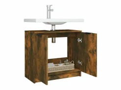 Outlet vidaxl Armario baño madera contrachapada roble ahumado 64,5x33,5x59 cm Color natural claro