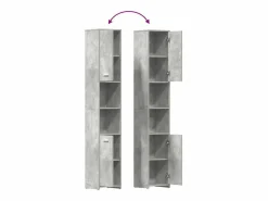 Online vidaxl Armario baño madera contrachapada hormigón 30x30x183,5 cm Gris