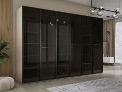 Outlet Armario: Beige Arena / Vidrio Antisol, 300 x 200 x 51 cm Armario Abierto, Vestidor