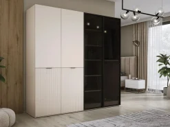 Sale Armario: Beige Arena / Vidrio Antisol, 200 x 200 x 51 cm Armario Abierto, Vestidor