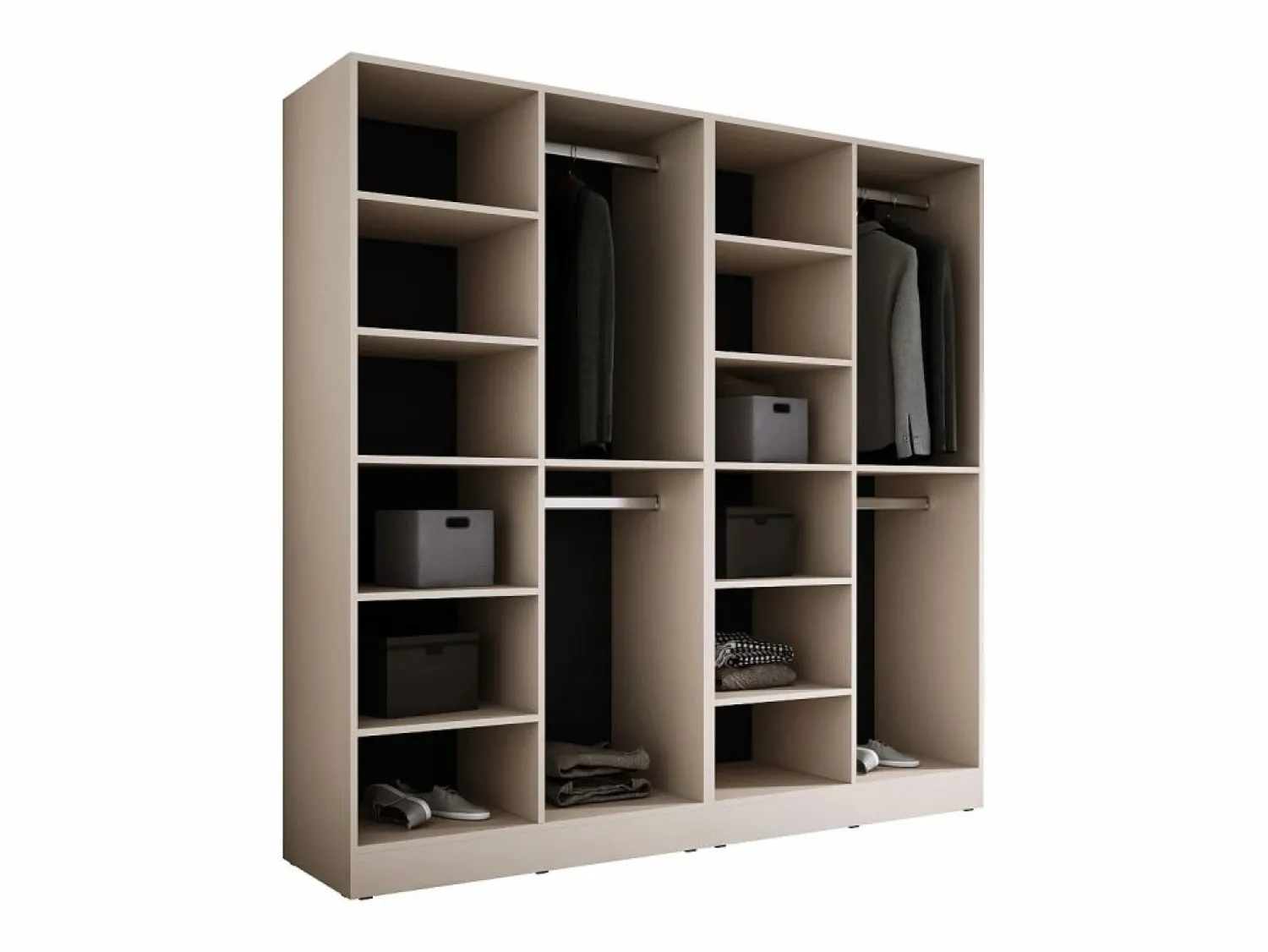 Sale Armario: Beige Arena / Vidrio Antisol, 200 x 200 x 51 cm Armario Abierto, Vestidor