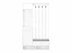 Clearance Armario con 3 cajones, 1 puerta, 4 ganchos y tablero perforado, 100 x 35 x 180 cm Armario De Entrada