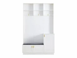 Hauss Spole Armario con 3 puertas, 3 ganchos y almacenaje abierto, 120x40x200 cm