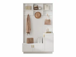 Hauss Spole Armario con 3 puertas, 3 ganchos y almacenaje abierto, 120x40x200 cm