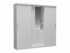 Vente-unique Armario BODIL puertas correderas espejo cajones - L.240cm -