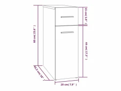 Sale vidaxl Armario botiquín madera contrachapada Sonoma 20x45,5x60cm Gris