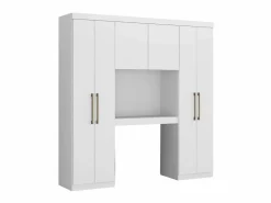 Outlet Vente-unique Armario cabecero ANTERO - Compartimentos - Anch200cm Blanco