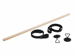 Hot Armario colgante de madera L100cm con correas de cuero VIKY Negro