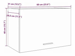 vidaxl Armario colgante "Lyon" hormigón 60x31x40 cm madera de ingeniería