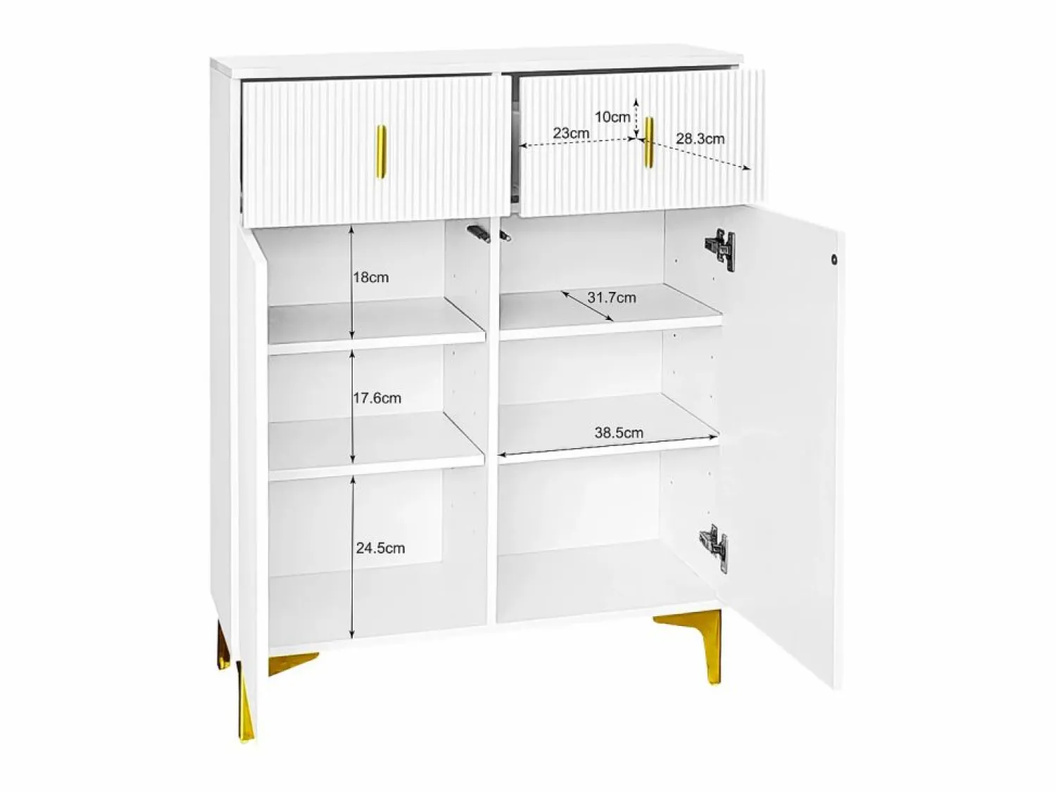 Best Armario combinado con banco zapatero y cojín, diseño moderno, tablero de partículas, , ganchos dorados (60,5x180,5x35,2 cm) Blanco