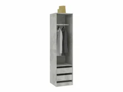 Hot Armario con cajones de contrachapada hormigón 50x50x200 cm ES294229 Gris
