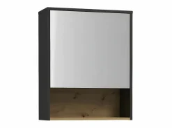 Sale Vente-unique Armario con espejo - 60 cm - estantes de pared - Antracita - YANGRA Gris antracita