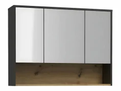 Vente-unique Armario con espejo de pared - 100 cm - cuarto de baño - Antracita - YANGRA Gris antracita