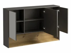 Vente-unique Armario con espejo de pared - 100 cm - cuarto de baño - Antracita - YANGRA Gris antracita