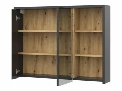 Clearance Armario con espejo para baño roble artesanal 100x18x75 viola Mueble De Pared Para Baño