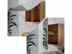 Discount Armario con espejo para baño roble dorado 70x17.4x50 zino Mueble De Pared Para Baño