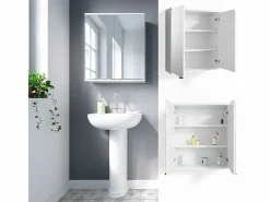 Vicco Armario con espejo para baño 60x20x68 roy