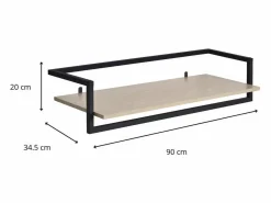 Armario con estante de pared de madera y metal Etan
