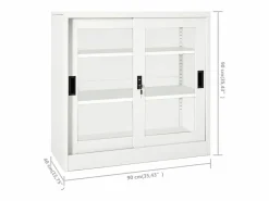 vidaxl Armario con puerta corredera acero 90x40x90 cm