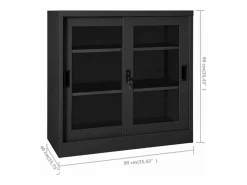 vidaxl Armario con puerta corredera acero antracita 90x40x90 cm Gris antracita