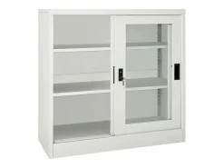 Discount Armario con puerta corredera claro acero 90x40x90 cm Armario Oficina